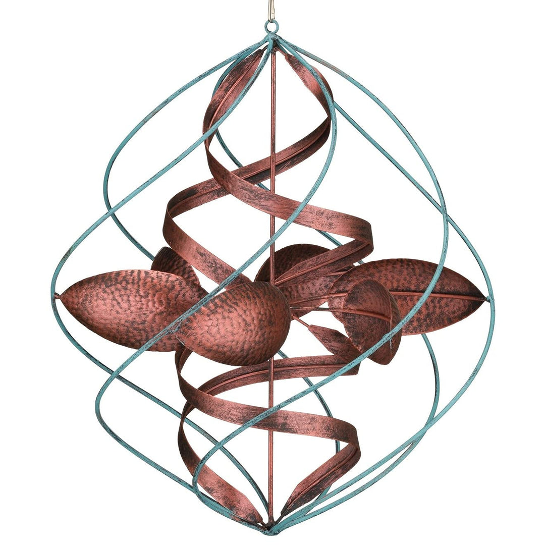 Hanging Wind Spinner Twister 12.5"x12.5"x29" Multi Color Metal