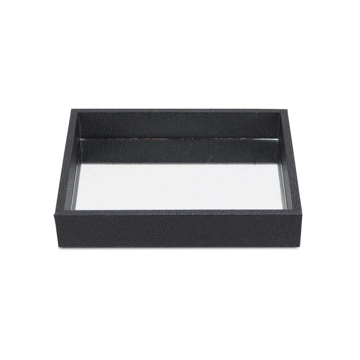 Black Mirrored Tray 18 W X 14 D 7 H Rectangle Wood