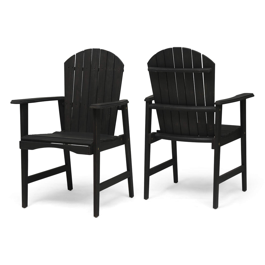 GDFStudio Outdoor Weather Resistant Acacia Wood Adirondack Dining Chairs (Set of Dark Gray