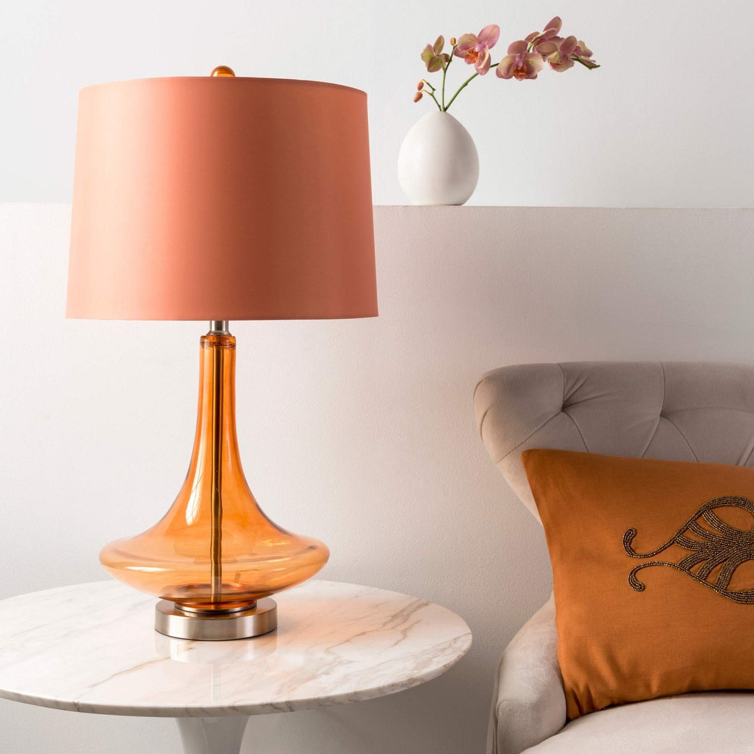 Modern Solid Orange Table Lamp Contemporary Transitional