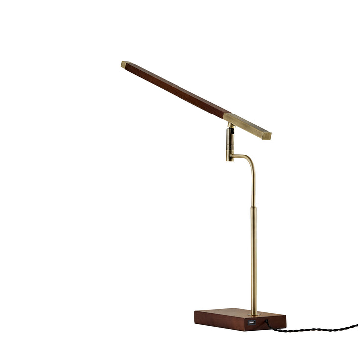 Adesso 3046-15 Barrett LED Desk Lamp 16.5-28.5 in. 7W Walnut Finish 1 Table Lamp - Diamond Home USA