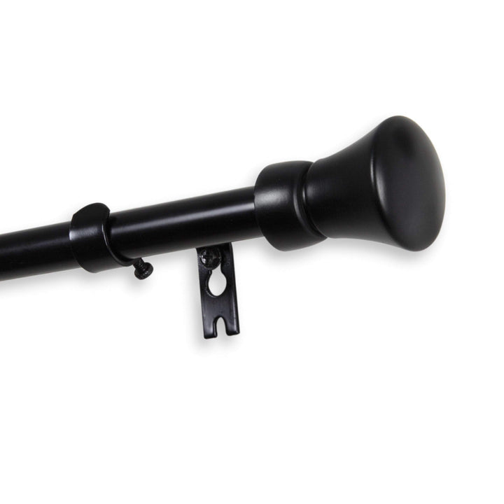 InStyleDesign Demi Adjustable Curtain Rod Black 84-120 inch Black Finish 84 to 120 inches - Black