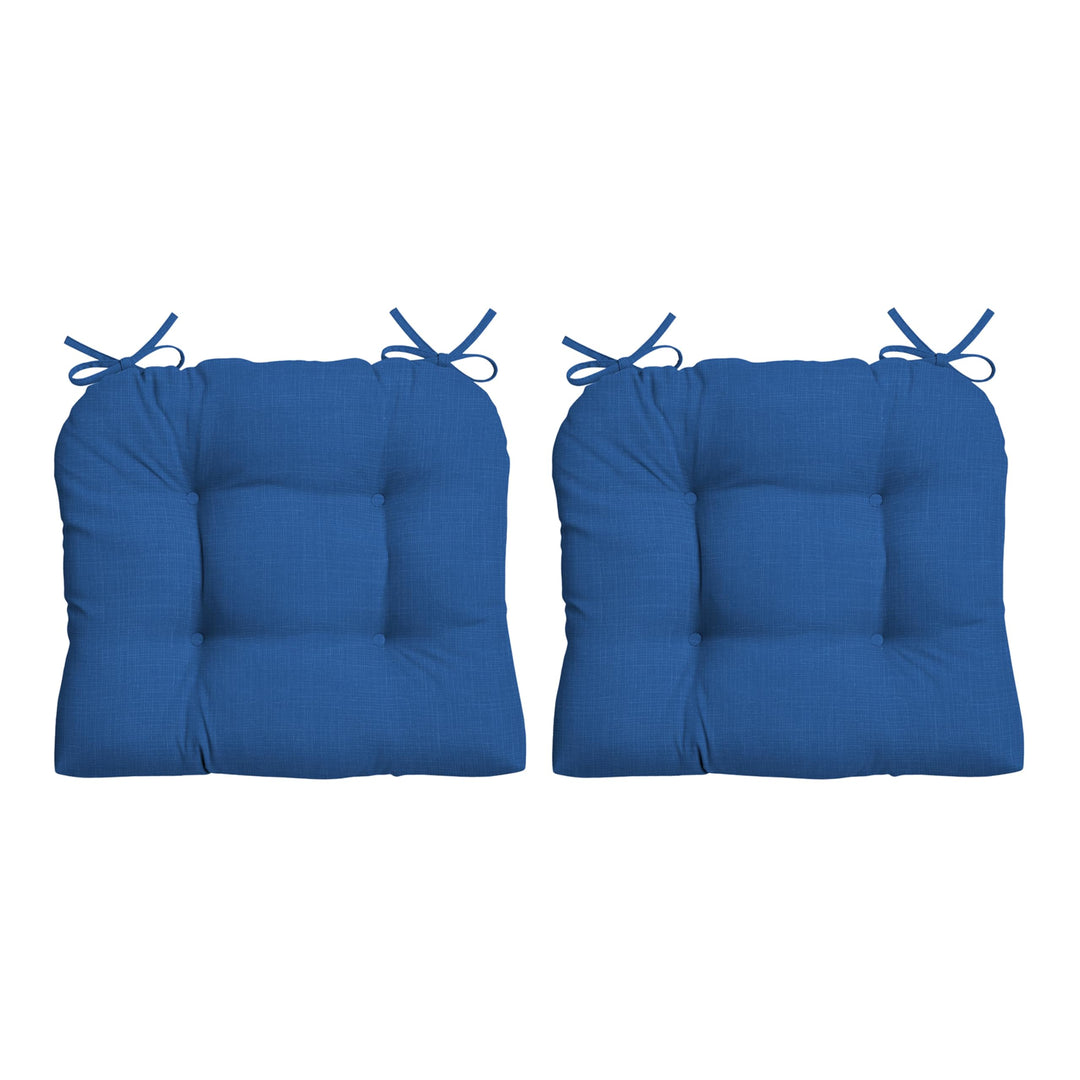 Arden Selections Outdoor Rocking Chair Cushion 2 Pack 21 x 21 Rain-Proof Fade 2 Count - Cobalt Blue Texture