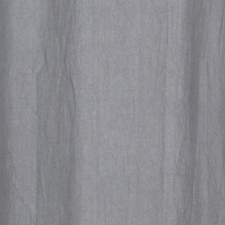 Washed Cotton Shower Curtain Charcoal Grey Solid Color Casual