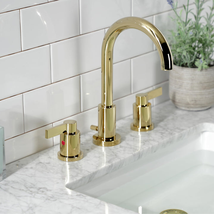 Kingston Brass NuvoFusion Two-Handle 3-Hole Deck Mount Widespread Bathroom Faucet