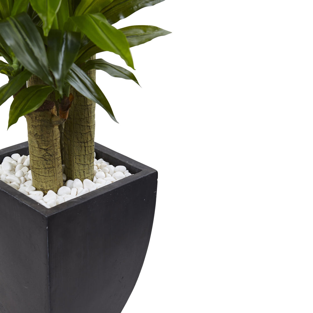 Nearly Natural 5.5ft. Corn Stalk Dracaena with Black Wash Planter