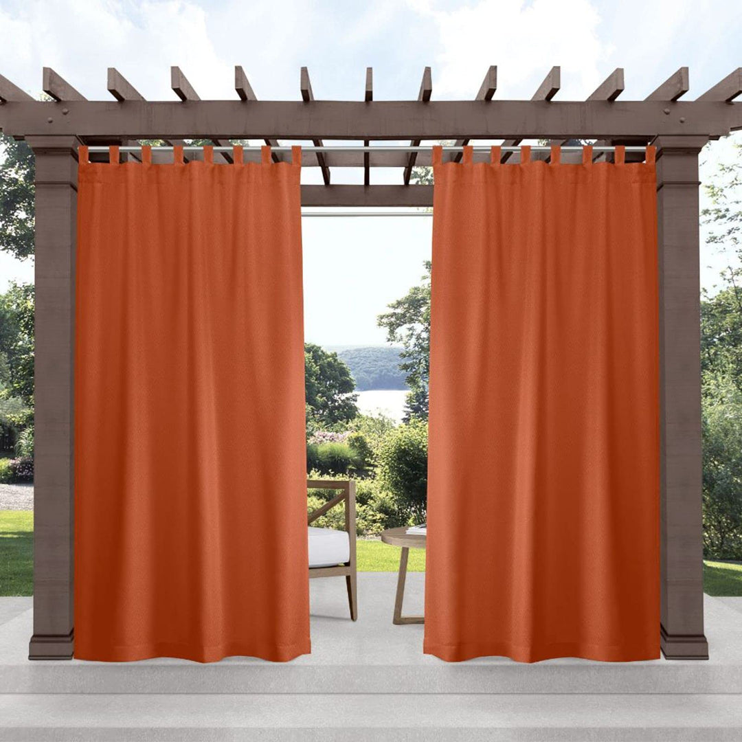 Exclusive Home Cabana Solid Indoor/Outdoor Light Filtering Hook-and-Loop Tab Top 54x96 - Mecca Orange