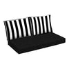 Arden Selections Outdoor Loveseat Cushion Set 48 x 24 Water Repellent Fade Black Cabana Stripe