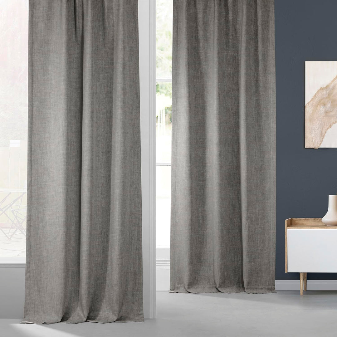 Exclusive Fabrics Faux Linen Room Darkening Curtain (1 Panel)