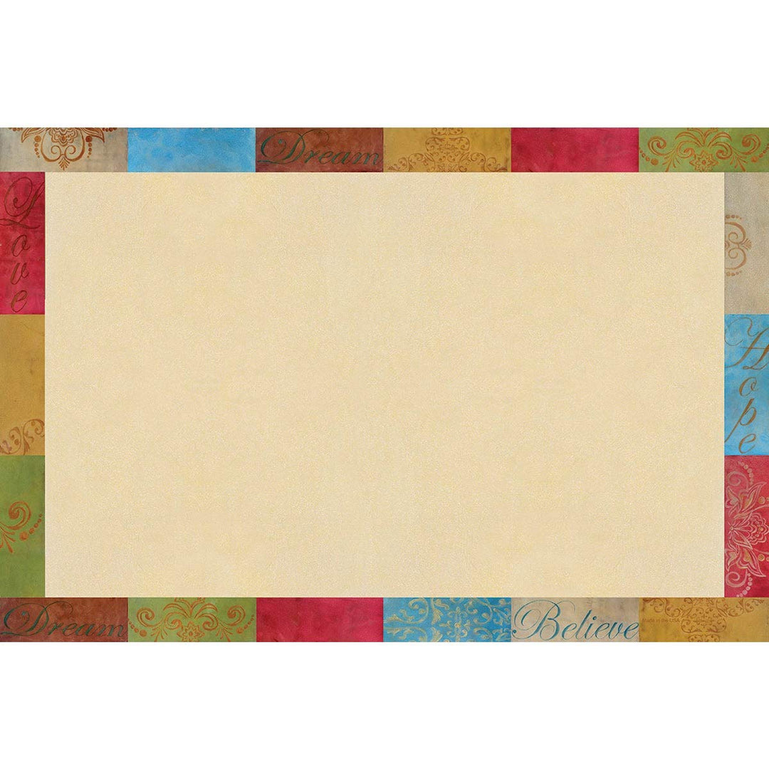 Reversible Wipe Clean Faith Placemats (Set of 4) Multi Color Print Polyester