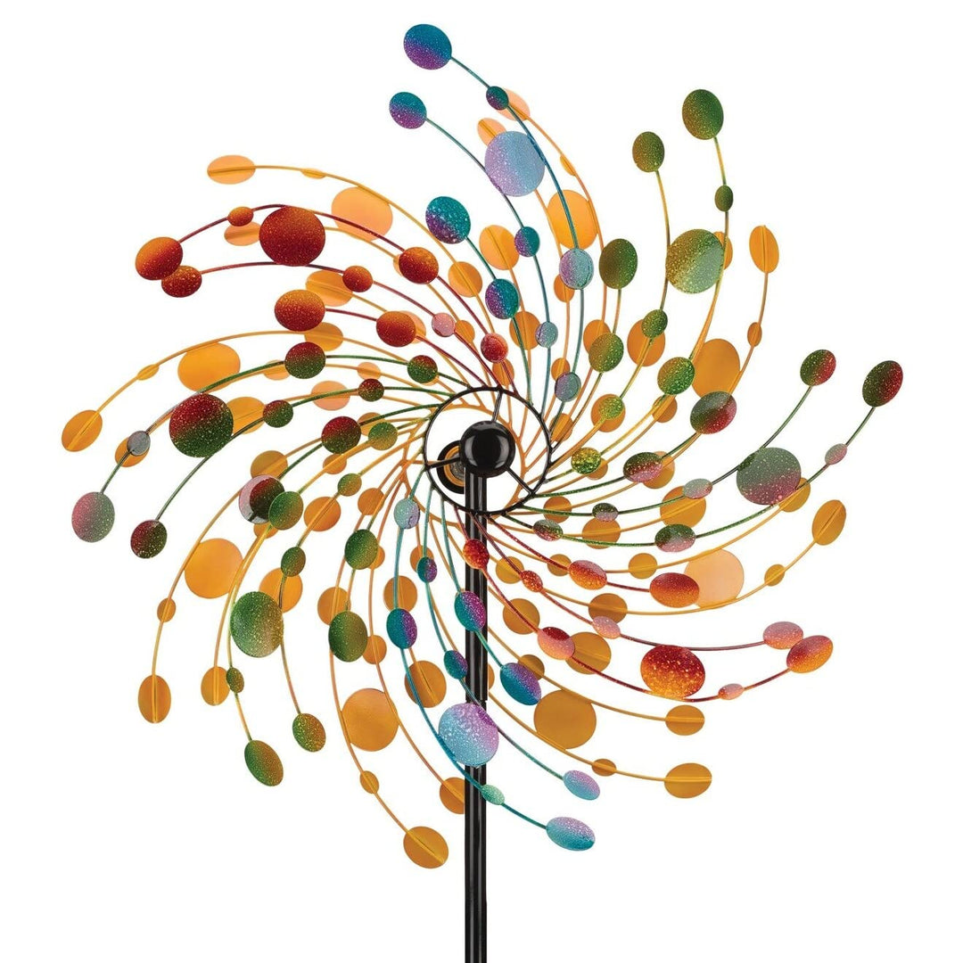 32 Rotating Wind Spinner Confetti 32"x9.5"x84" Multi Color Metal