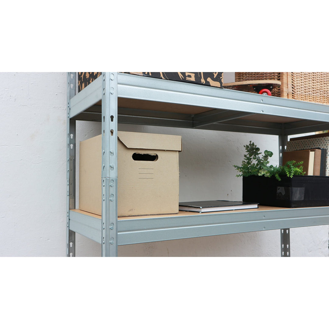 Ar Shelving Storage Rack 47 18 Lb Galvanized Silver Steel Adjustable Shelving - Diamond Home USA