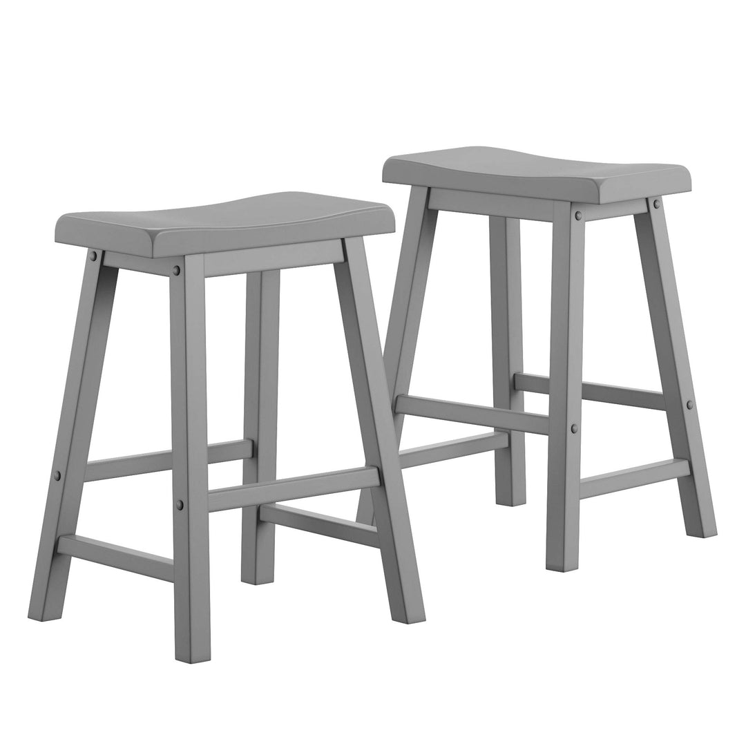 Union 5 Home Newburg Saddle Back 24-inch Counter Height Backless Stool - Set Grey