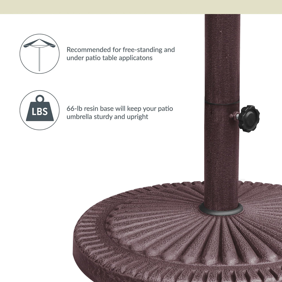 66-lb Weather Resistant Umbrella Base in Bronze Resin Finish - Diamond Home USA