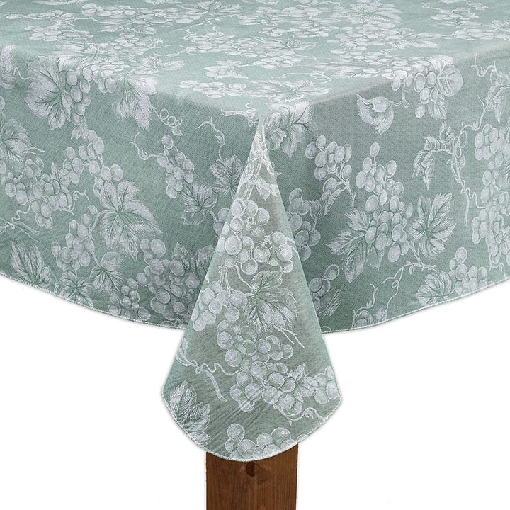 WalterDrake Sage Green Grapevine Vinyl Tablecloth (70" Round) 70" Round - Sage