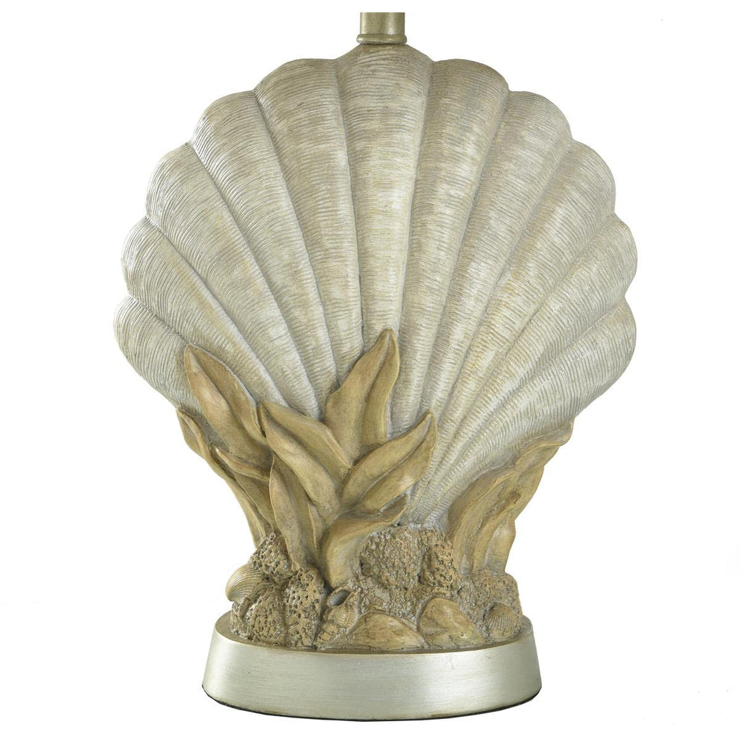 Stylecraft Home Collection Avoca Beach Off-White Coastal Shell Table Lamp