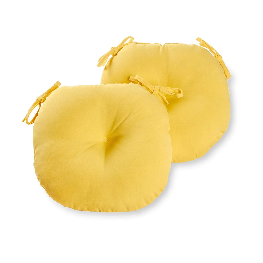 Driftwood 15-inch Round Outdoor Yellow Bistro Chair Cushions (Set of 2) Solid