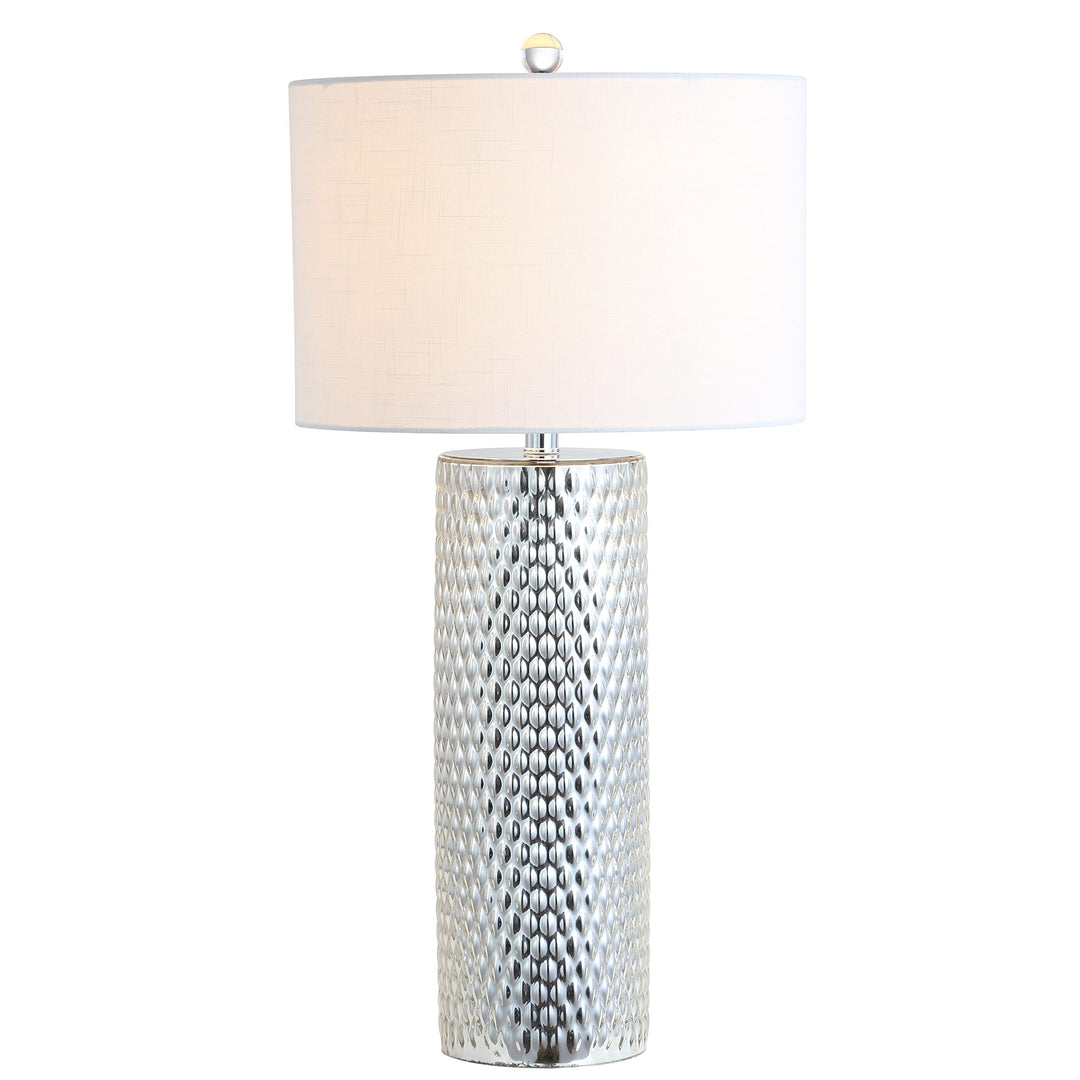 30" Glass Led Table Lamp Silver Glam Modern Contemporary Transitional Chrome - Diamond Home USA