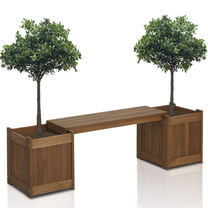 Hardwood Planter Box Brown Square Teak Wood