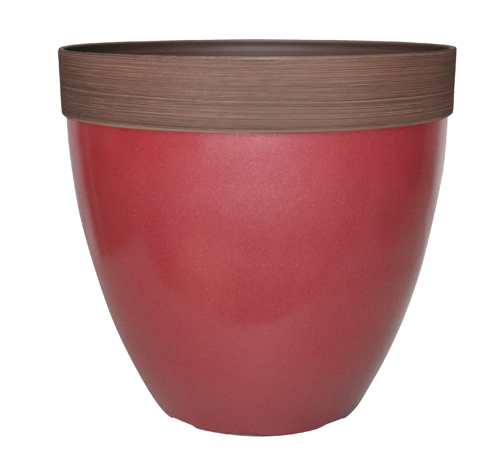 Southern Patio Hornsby Resin Outdoor Planter with Drainage Hole and Plug Red