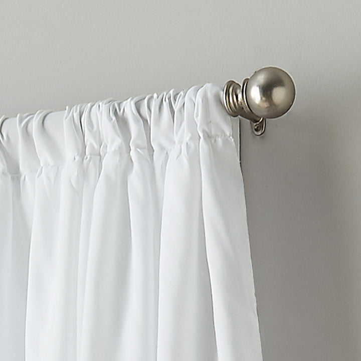 Curtainworks Flounced Ruffle Rod Pocket one Curtain Panel 63 in White