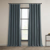 HPD Half Price Drapes Faux Linen Room Darkening Curtains - 108 Inches Long 50 x 108 - Reverie Blue