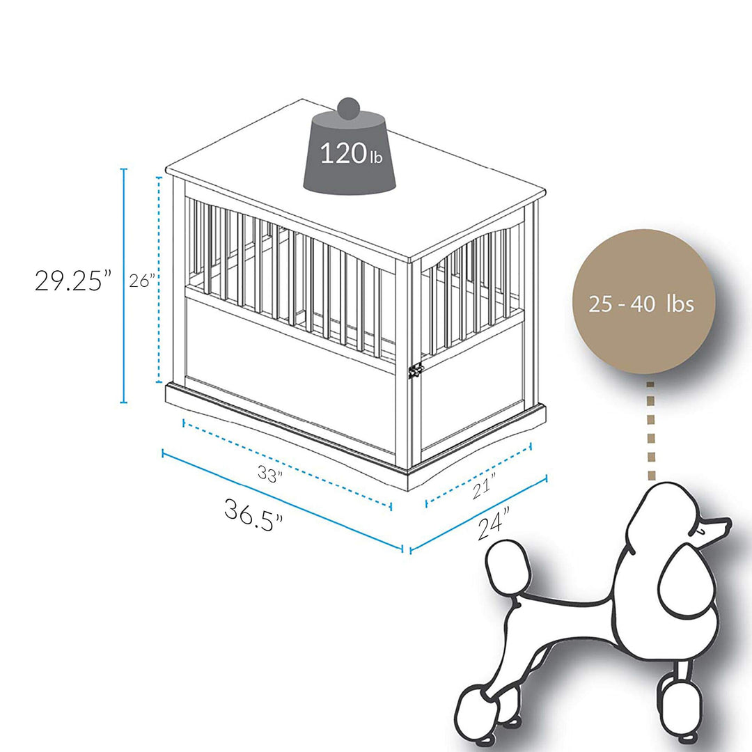 36 Dog Crate Table Kennel Decorative Wood End Table Indoor Furniture