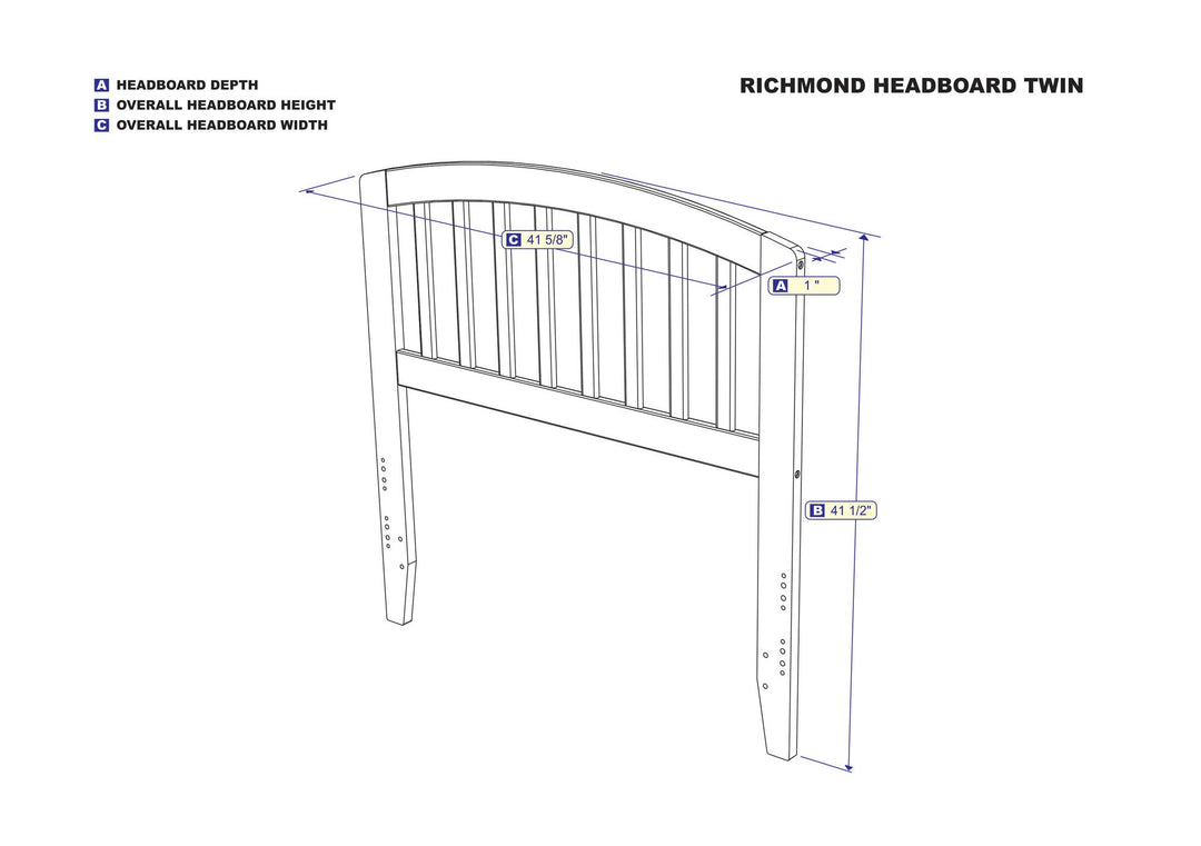 AFI Richmond Size Headboard with Attachable Charger in