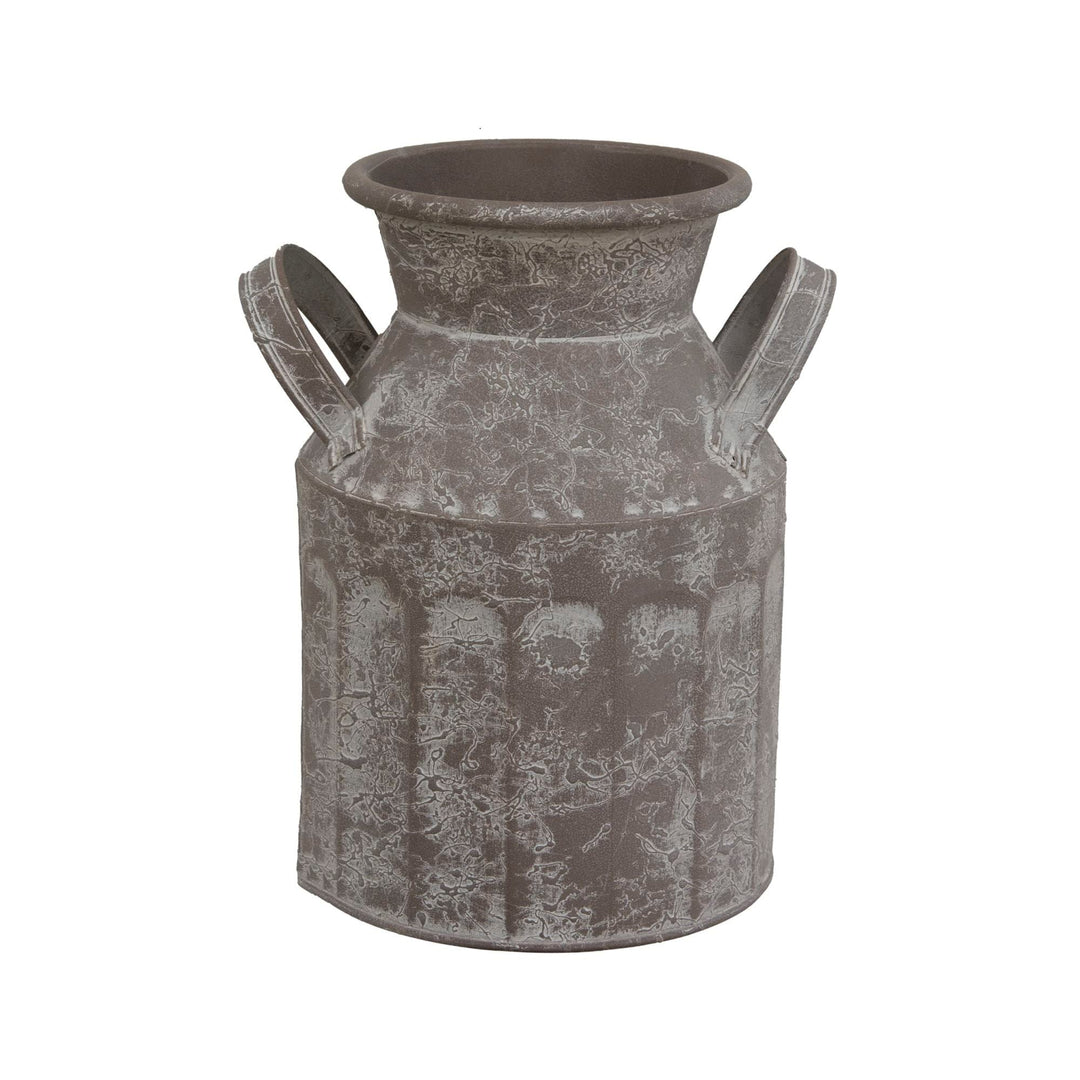 Graywashed Metal Milk Can Grey Farmhouse Distressed