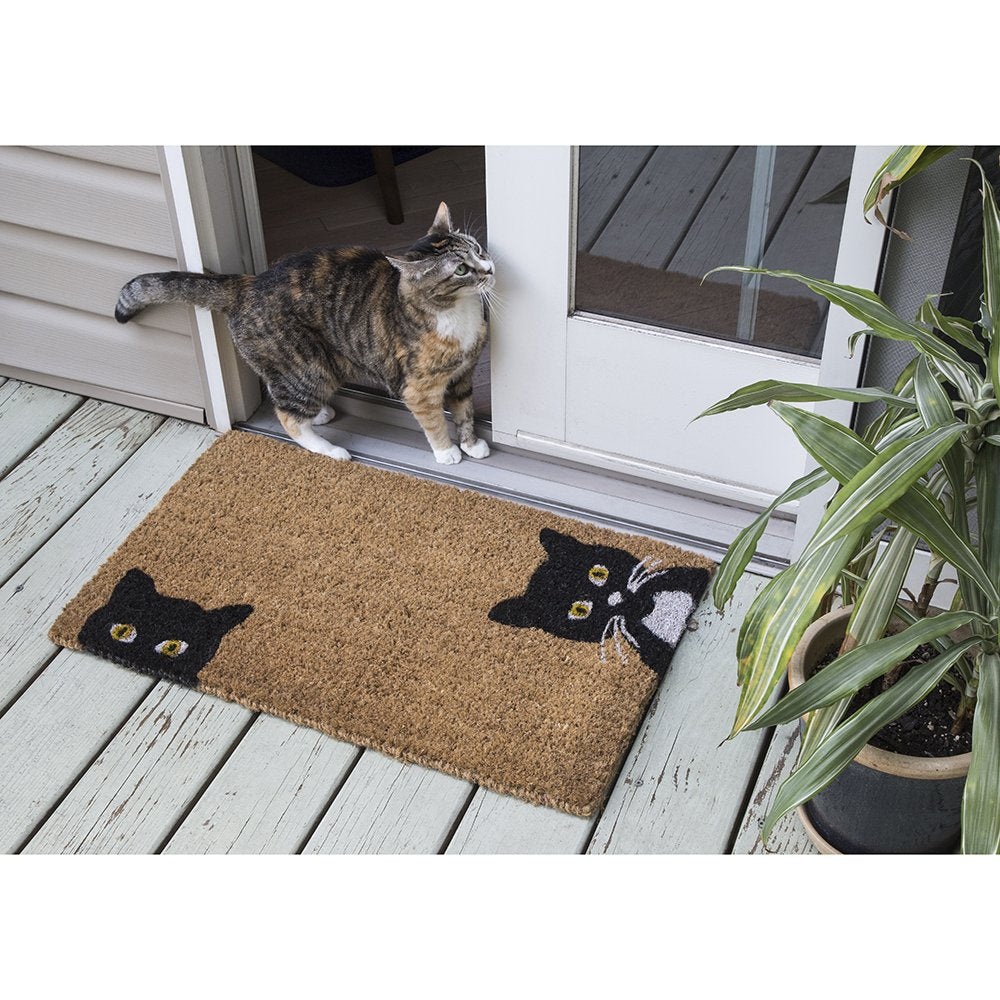 entryways Handmade Doormat - Peeping Cats 18"x30"