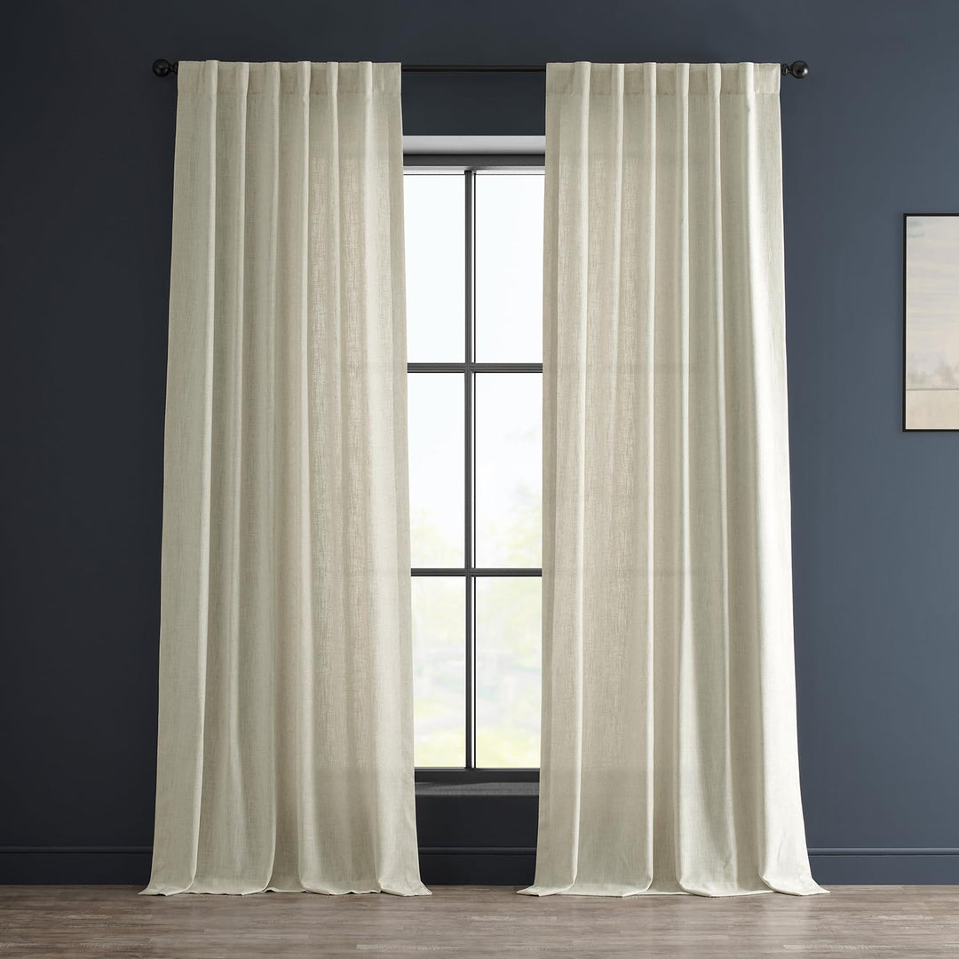 HPD Half Price Drapes Premium Heavy Faux Linen Curtains for Living Room (1 50 X 84 - Barley