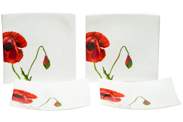 Red Vanilla Summer Sun Salad Plates Set of 4