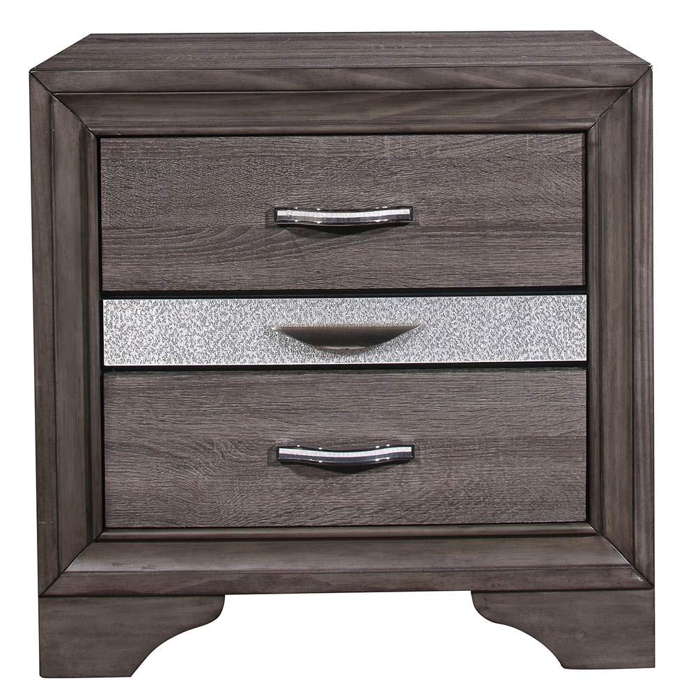 Global Furniture USA Seville Nightstand in Gray Nighstand