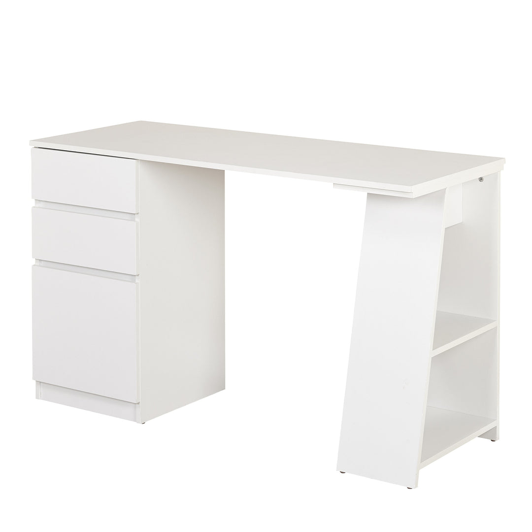 Target Marketing Systems Como Computer Desk ith Storage 3-Draer Laptop Table White