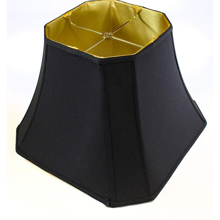 9x16x12 Square Cut Corner Shade Black Fabric/gold Liner Modern Contemporary