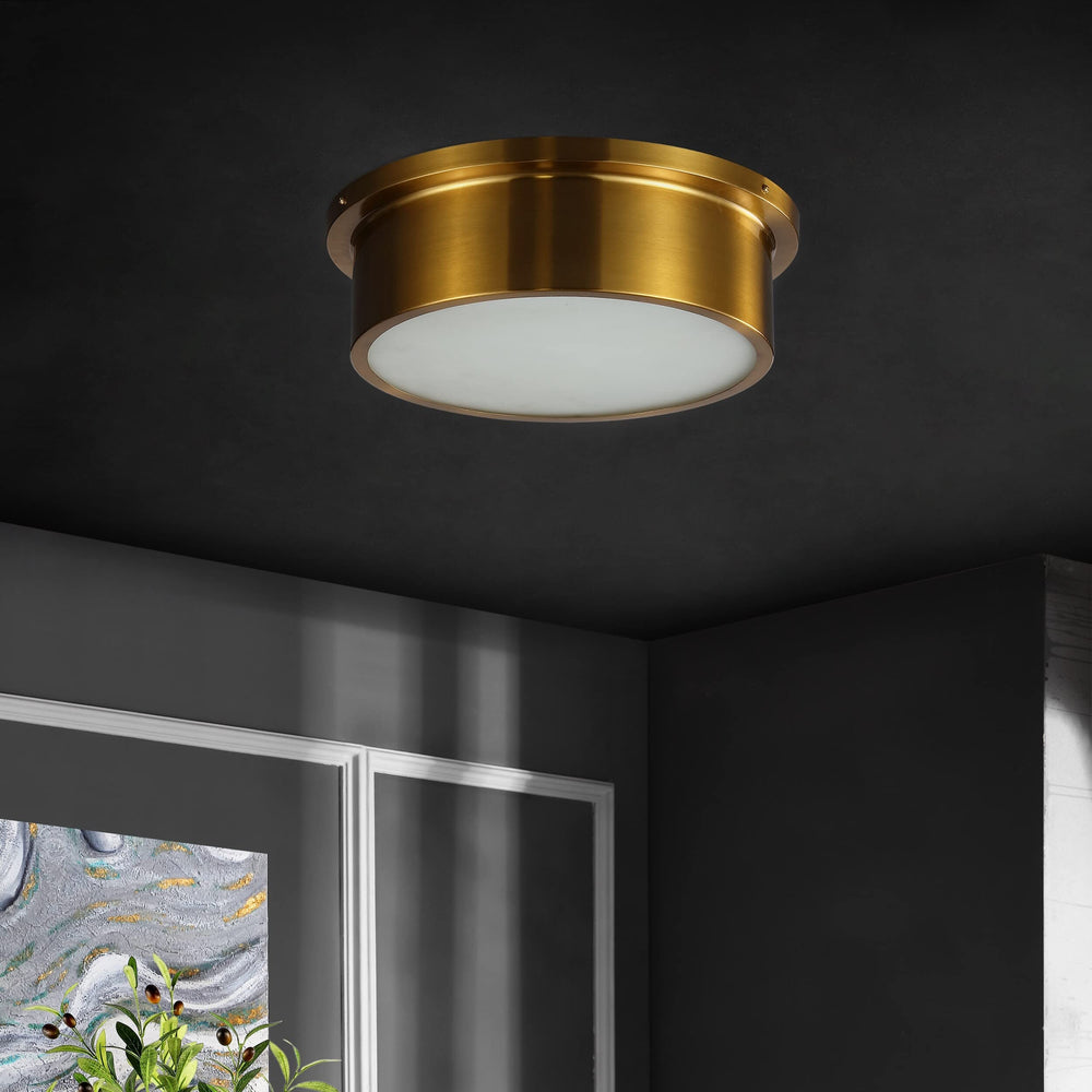 3-light 16-inch Flush Mount 16 in. W X D 5 H Gold Modern Contemporary Metal - Diamond Home USA