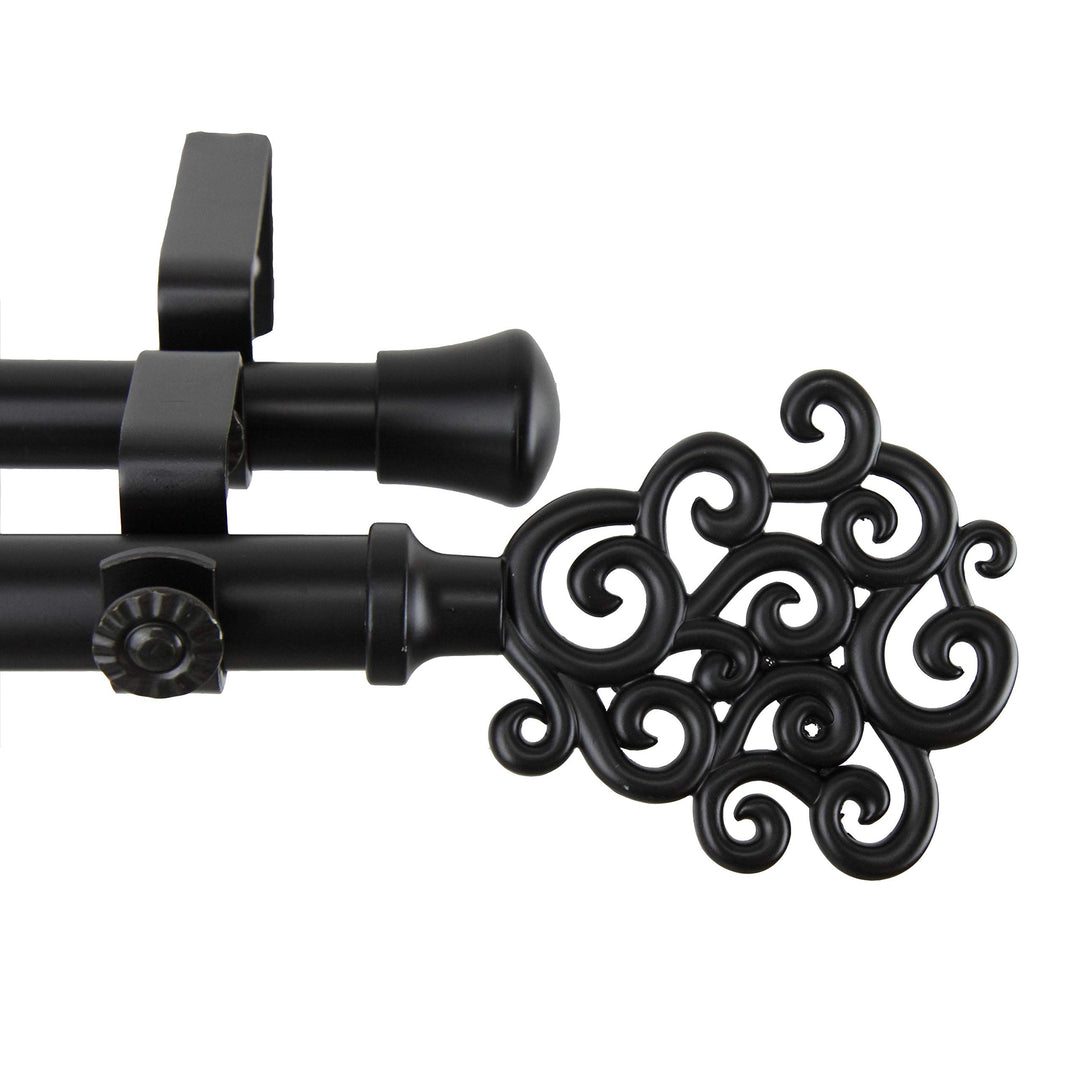 InStyleDesign Cloud Adjustable Black Double Curtain Rod