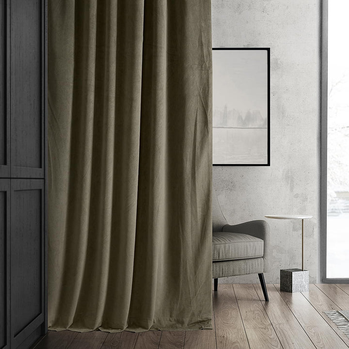 Exclusive Fabrics Signature Velvet Thermal Lined With 100% 4 Pass Blackout Curtains. (1 Panel)