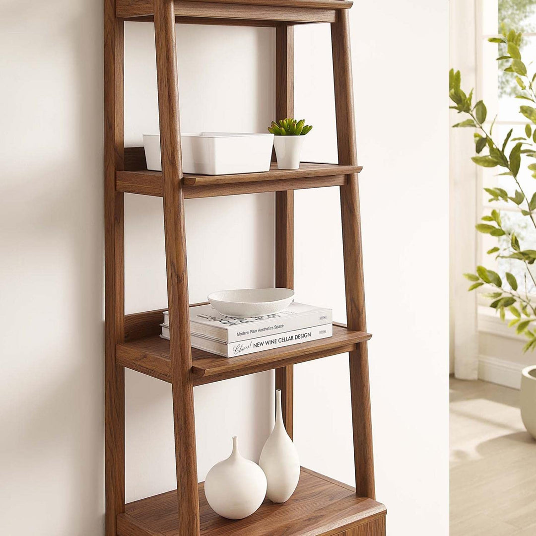 Modway 21" Bookshelf Display Case in Walnut