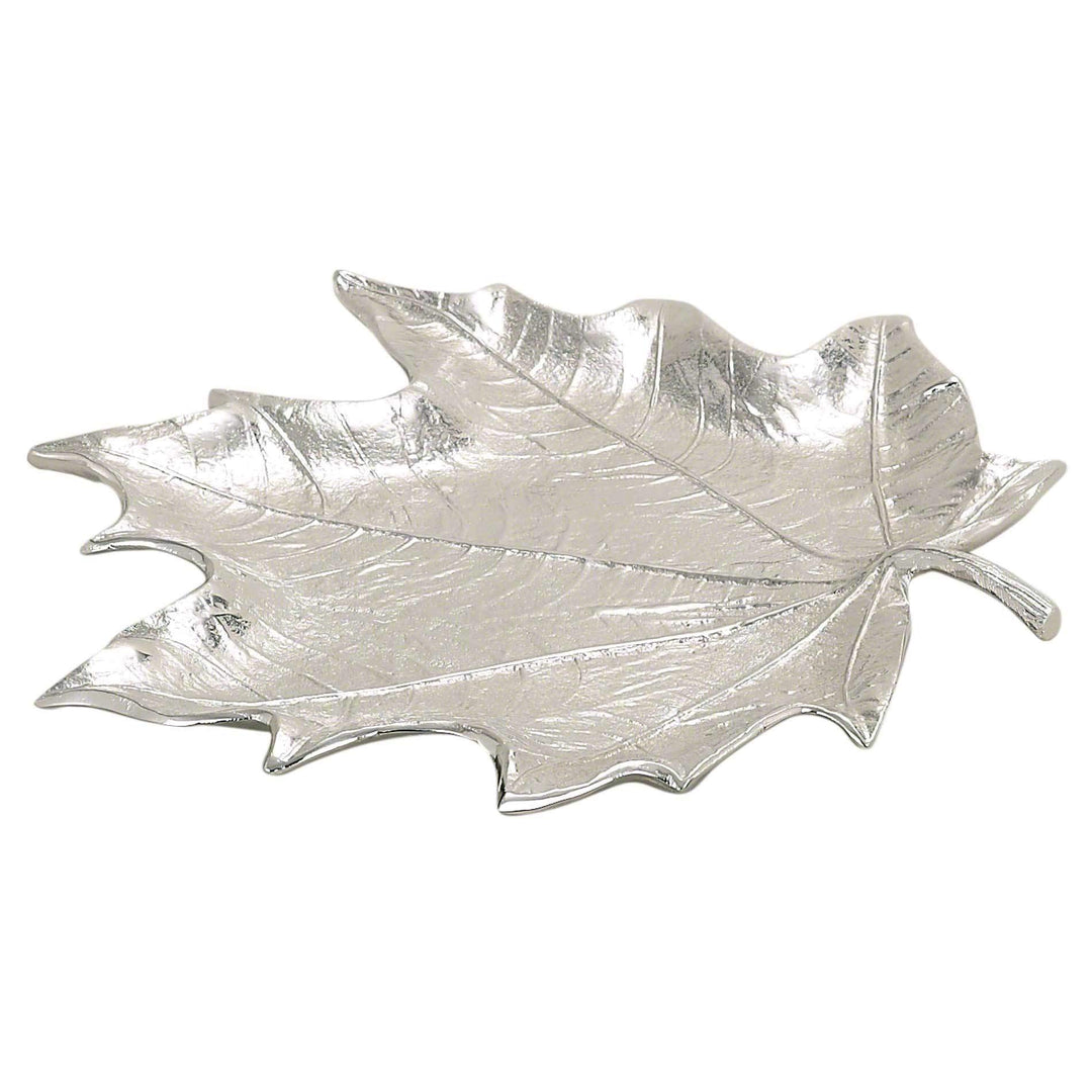 Maple Leaf Plate Silver Stainless Steel 1 Piece