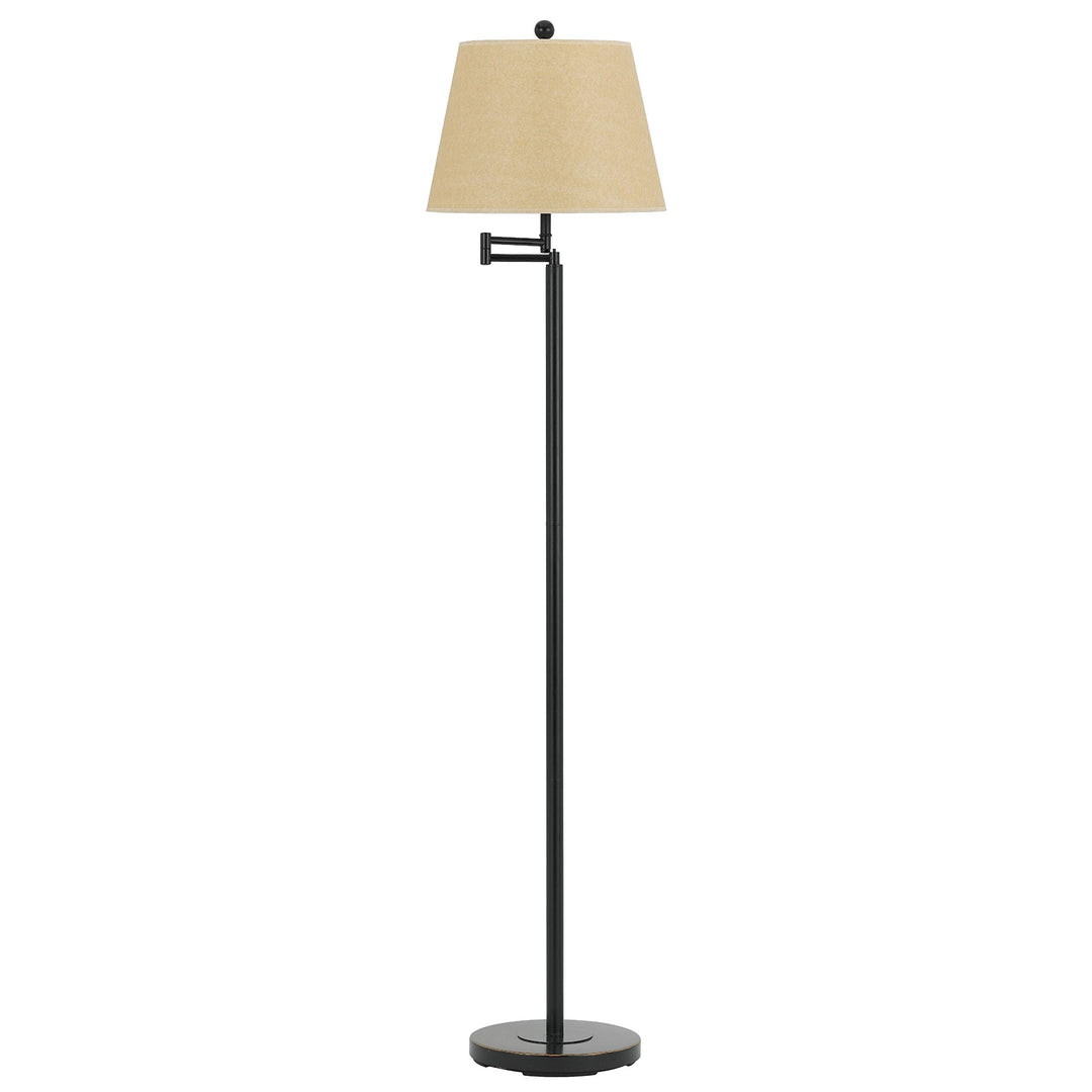 Metal 150-watt 3-Way Swing Arm Floor Lamp Brown Tan Transitional Bronze