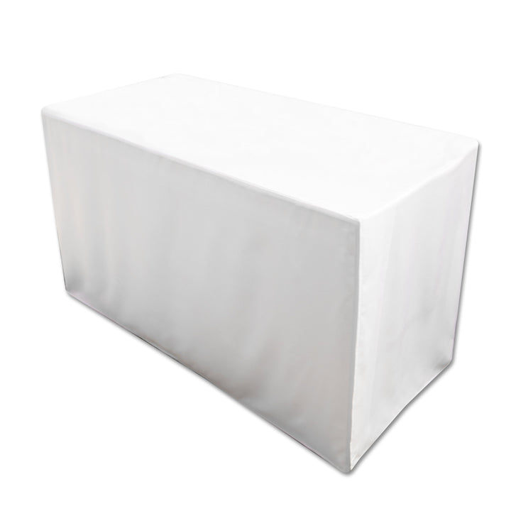 Folding Table Cover Fitted Tablecloth for 4-Foot Folding Table White White - 4'