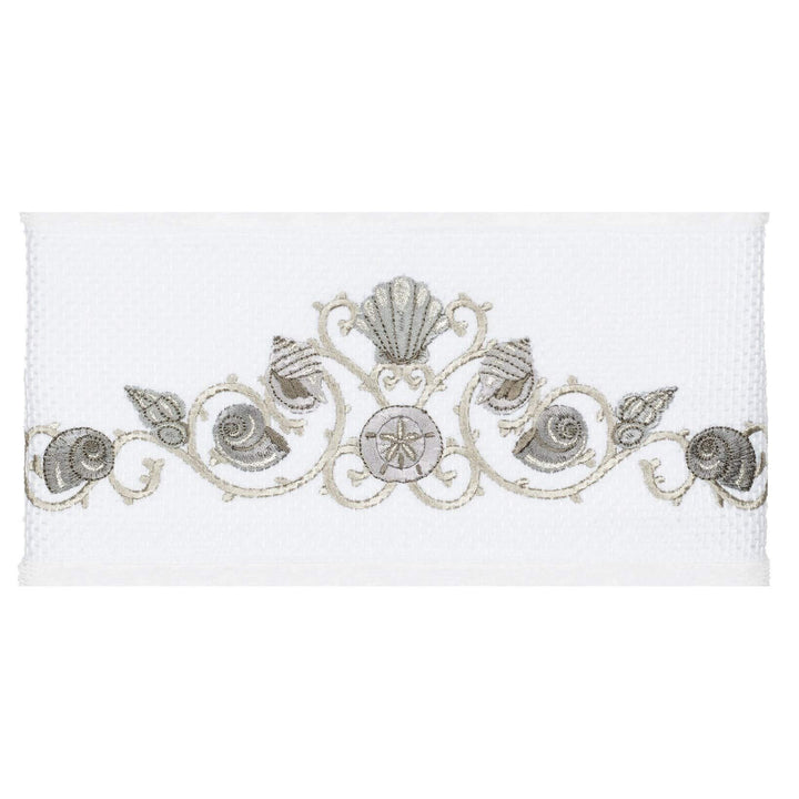 Turkish Cotton Shells Embroidered White 3-Piece Towel Set Novelty Terry Cloth