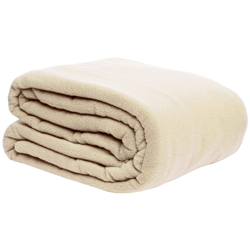 Luxury Light Brown Fleece Throw Blanket King Size Solid Color Weighted Throw King - Sand