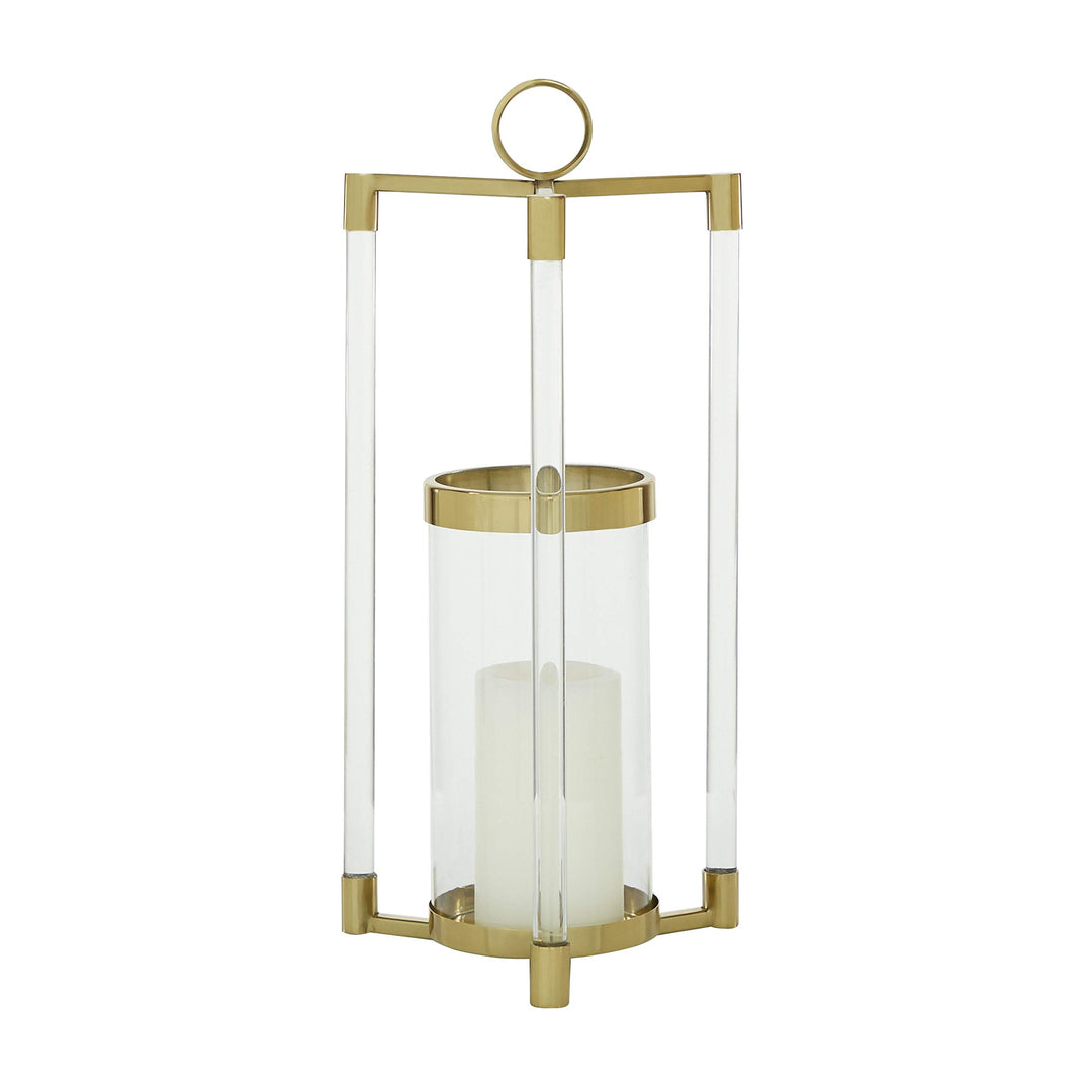 Gold Stainless Steel Contemporary Lantern 23 X 11 Yellow Modern