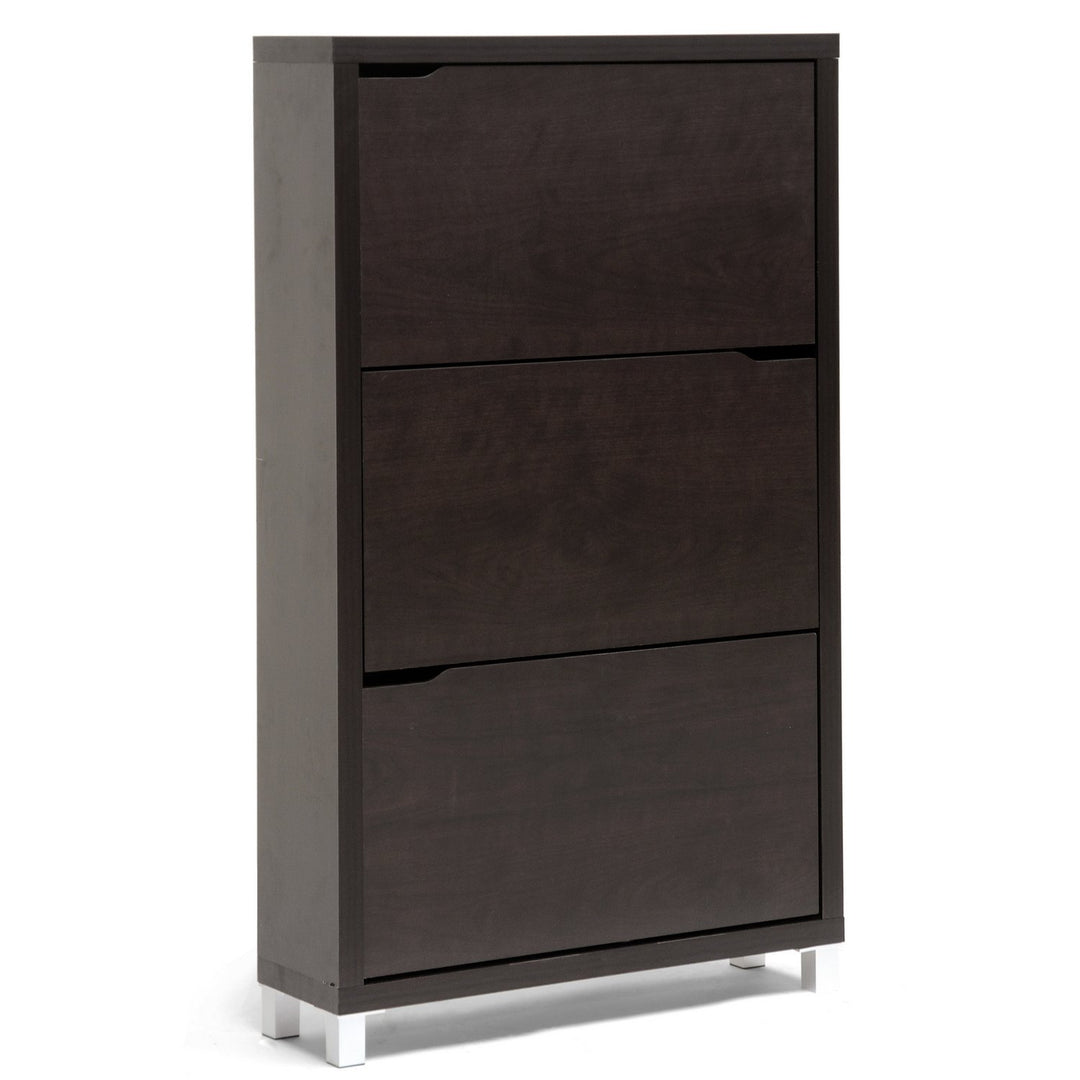 Baxton Studio Simms Modern Shoe Cabinet Dark Brown