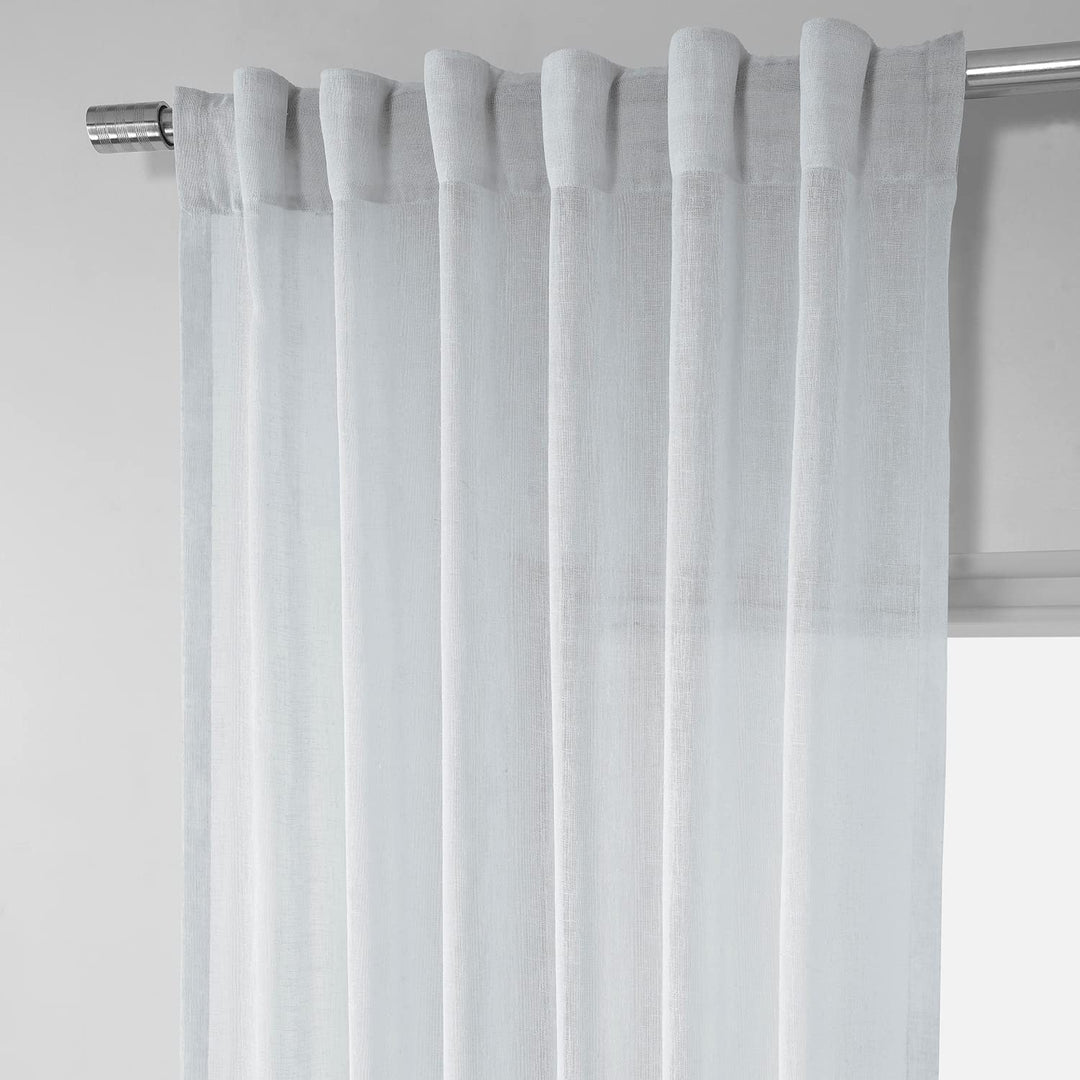 HPD Half Price Drapes Solid Sheer Curtains For Living Room Linen Texture 50 X 96