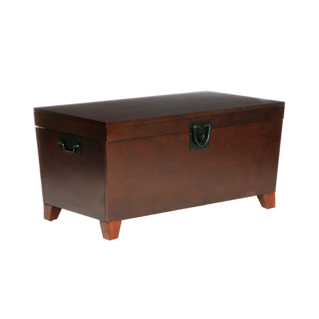 SEI Furniture Pyramid Storage Trunk Coffee Table Espresso