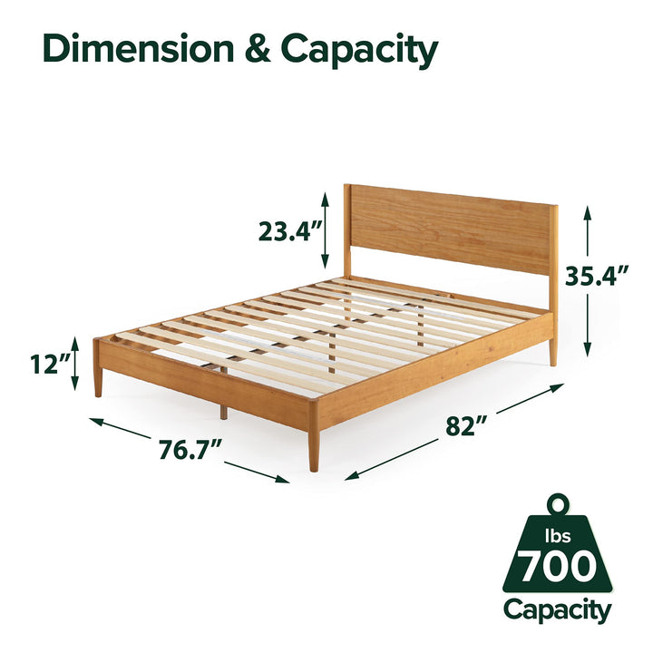 ZINUS Allen Mid Century Wood Platform Bed Frame Solid Wood Foundation Wood