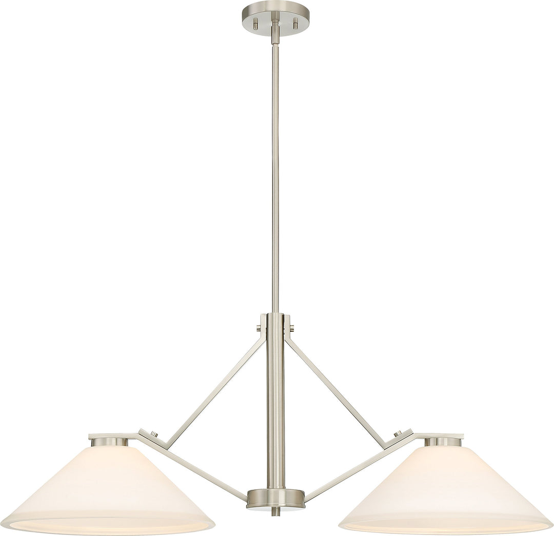 NUVO 60/6248 Two Light Island Pendant 2 Pwt Nckl B/S Slvr